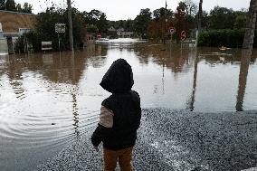 Heavy Flooding In Seine Et Marne Following Low-pressure Kirk