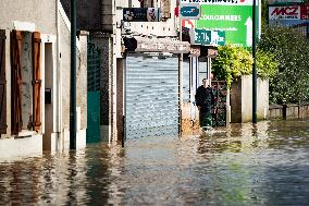 Heavy Flooding In Seine Et Marne Following Low-pressure Kirk