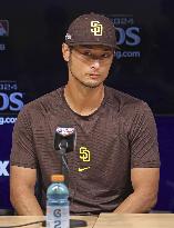 Baseball: Yu Darvish of Padres at press conference