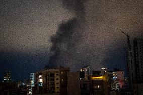 Smoke Rises After An Israeli Airstrike - Beirut