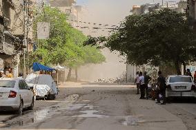 Rubble Inside The Abdel Fattah Hamoud School - Gaza