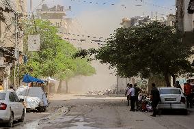 Rubble Inside The Abdel Fattah Hamoud School - Gaza