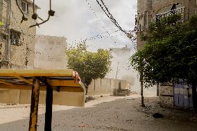 Rubble Inside The Abdel Fattah Hamoud School - Gaza