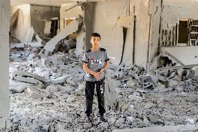 Rubble Inside The Abdel Fattah Hamoud School - Gaza