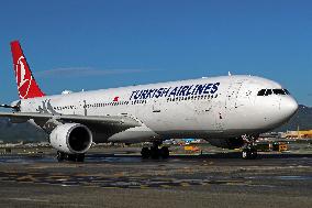 Airbus A330 On The Runway At Barcelona Airport