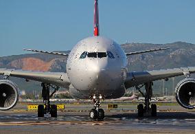 Airbus A330 On The Runway At Barcelona Airport