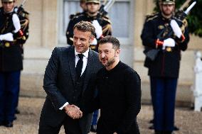 French President Macron Hosts Ukrainian President Zelensky In Paris