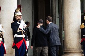 French President Macron Hosts Ukrainian President Zelensky In Paris