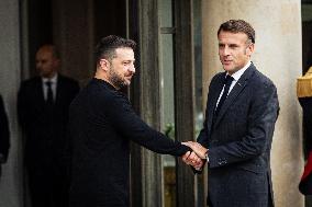 French President Macron Hosts Ukrainian President Zelensky In Paris