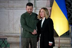 Giorgia Meloni Receive Zelensky At Villa Pamphilj