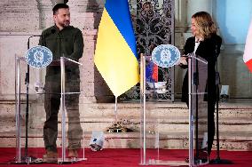 Giorgia Meloni Receive Zelensky At Villa Pamphilj