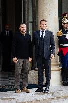 French President Macron Hosts Ukrainian President Zelensky In Paris