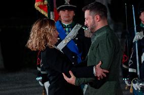 Giorgia Meloni Receive Zelensky At Villa Pamphilj