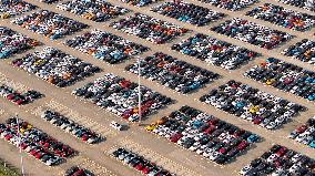 Vehicles Parked at An Auto Manufacture in Ningde