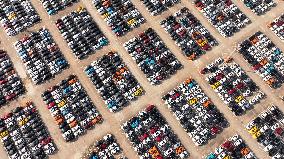 Vehicles Parked at An Auto Manufacture in Ningde