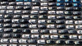 Vehicles Parked at An Auto Manufacture in Ningde