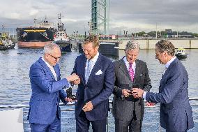 King Willem-Alexander And King Filip Open New Lock - Terneuzen