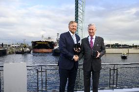 King Willem-Alexander And King Filip Open New Lock - Terneuzen