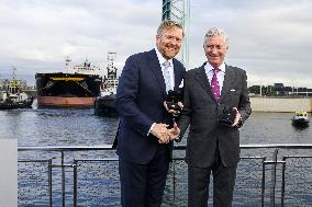 King Willem-Alexander And King Filip Open New Lock - Terneuzen