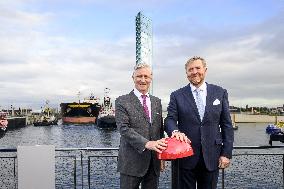 King Willem-Alexander And King Filip Open New Lock - Terneuzen