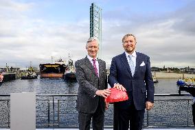 King Willem-Alexander And King Filip Open New Lock - Terneuzen