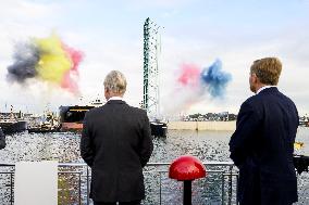 King Willem-Alexander And King Filip Open New Lock - Terneuzen