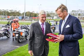 King Willem-Alexander And King Filip Open New Lock - Terneuzen