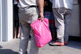 Bags And Boxes Carried By Immigrants, Ready To Be Filled With Food - Beirut