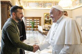 Pope Francis Meets Volodymyr Zelensky - Vatican