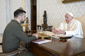 Pope Francis Meets Volodymyr Zelensky - Vatican