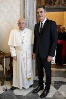 Pope Francis Private Audience With Pedro Sanchez Perez-Castejon - Vatican