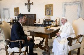 Pope Francis Private Audience With Pedro Sanchez Perez-Castejon - Vatican