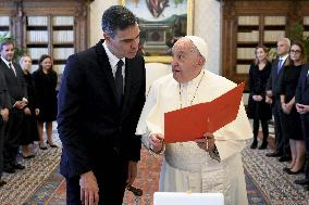 Pope Francis Private Audience With Pedro Sanchez Perez-Castejon - Vatican