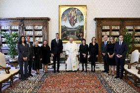 Pope Francis Private Audience With Pedro Sanchez Perez-Castejon - Vatican