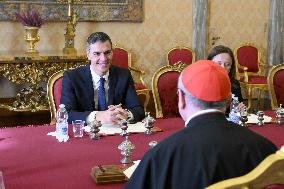 Pope Francis Private Audience With Pedro Sanchez Perez-Castejon - Vatican