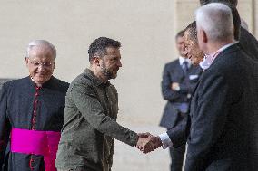 Volodymyr Zelenskyyy Visits Vatican - Italy