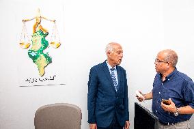 President Kais Saied And His Brother Naoufel Saied During 2019 Presidential Election In Tunis