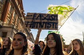 Climate Protest  In Turin