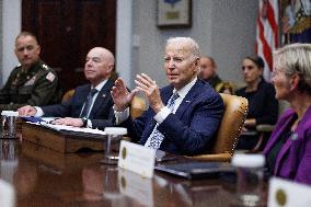 President Joe Biden gives remarks on Hurricane Milton