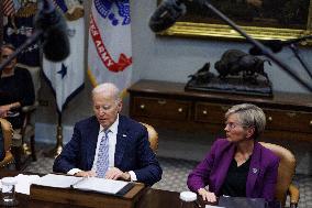 President Joe Biden gives remarks on Hurricane Milton