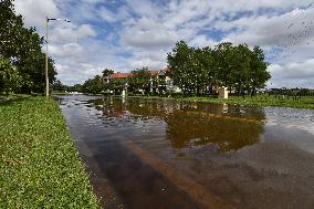 Street Is Flooded During Hurricane Milton In The Hunters Creek Region