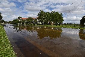 Street Is Flooded During Hurricane Milton In The Hunters Creek Region