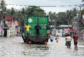 Flooded Road After Heavy Rain - Sri Lanka