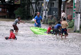 Flooded Road After Heavy Rain - Sri Lanka