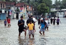 Flooded Road After Heavy Rain - Sri Lanka