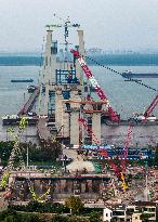 Zhangjinggao Yangtze River Bridge Construction in Zhangjiagang