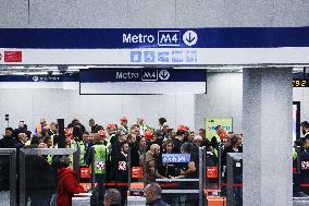 The Opening Of The Entire Section Of The M4 Blu Line From San Cristoforo To Linate In Milan