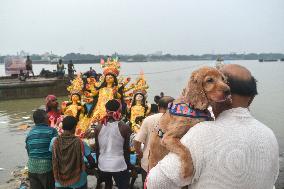 Durga Idol Immersion In Kolkata, India