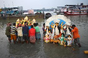 Durga Idol Immersion In Kolkata, India