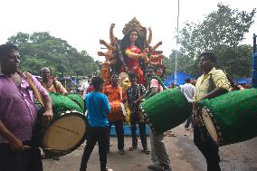 Durga Idol Immersion In Kolkata, India